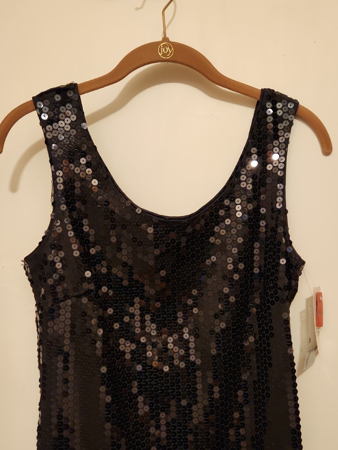 Nwt Moda Int'l Black Sequin Sleeveless Sheath Dress Scoop Back Size 7/8 — image 3 of 8